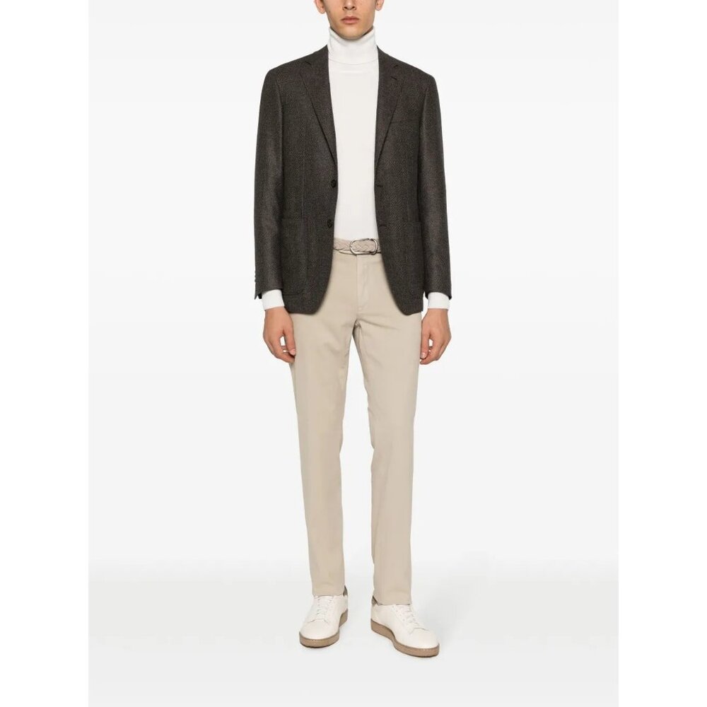 NWT $1,335 Canali Kei Single Breasted Wool Blazer Cedar Brown Size 38 Long